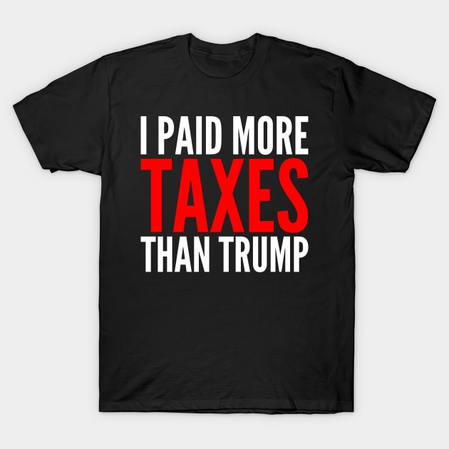 I Paid More Taxes Than Donald Trump T-Shirt by oskibunde